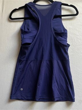 Lululemon Deep Purple Sculpt Crisscross Back Mesh Panels Tank Top